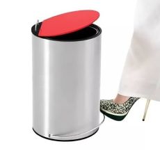 سطل زباله استیل پدال فلزی درب رنگی 12 لیتری